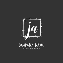 Handwritten initial letter J A JA for identity and logo. Vector logo template with handwriting and signature style.