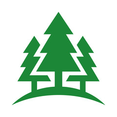 Green pine logo icon. simple corporate pine trees image vector.