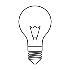 Lightbulb vector icon. Line vector icon isolated on white background lightbulb.