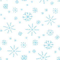  Winter doodles hand getekende sneeuwvlokken naadloze patroon. Leuke, eenvoudige vector sneeuwvlokken voor ansichtkaart en poster grafisch ontwerp voor textiel, inpakpapier, met de hand getekende stijl kerst winter achtergronden. © Tatiana 