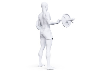 3d rendered abstract illustration of a man working out