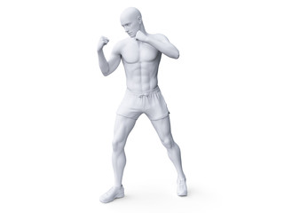 3d rendered abstract illustration of a boxer