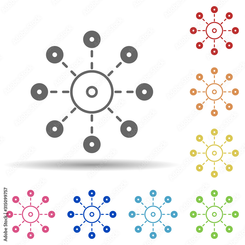 Aufkleber access, network in multi color style icon. simple thin line, outline vector of miscellaneous icons f