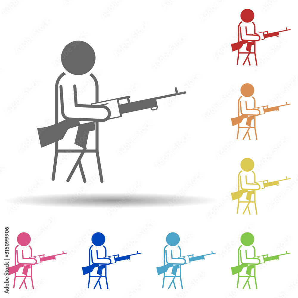 Aufkleber man automatic in multi color style icon. simple thin line, outline vector of miscellaneous icons for