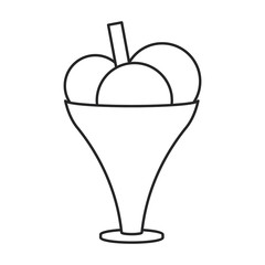 Ice cream vector icon.Line vector icon isolated on white background ice cream .