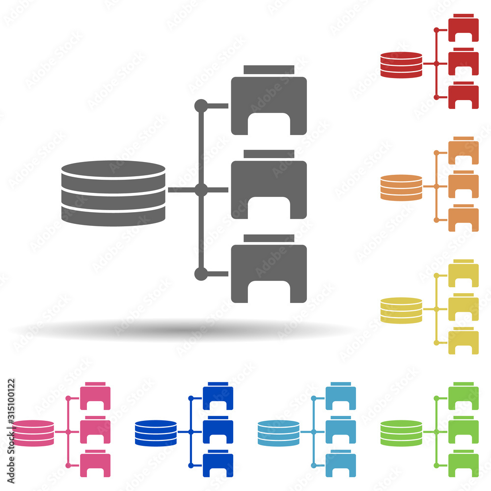 Aufkleber data, files in multi color style icon. simple glyph, flat vector of network icons for ui and ux, web