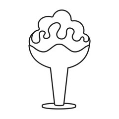 Ice cream vector icon.Line vector icon isolated on white background ice cream .