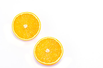 The Orange is half the ball on the white background with clipping path