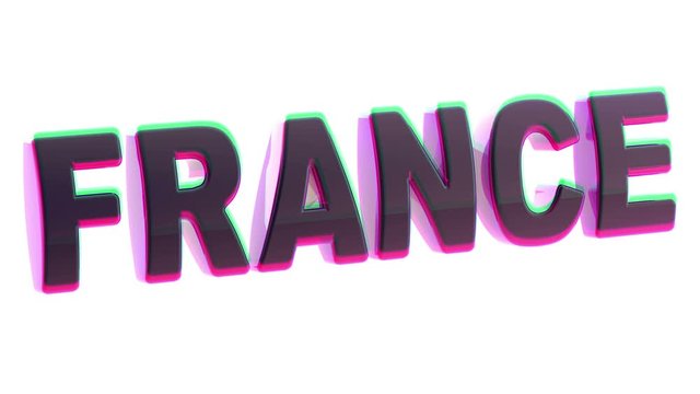 France. Looping footage. 3D Illustration.