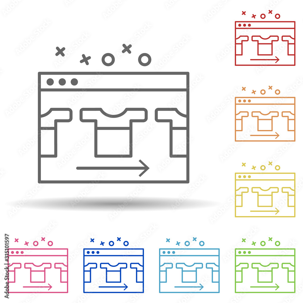 Poster web page in multi color style icon. simple thin line, outline vector of online shopping icons for ui