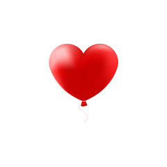 Fototapeta na wymiar Red heart balloon. Greeting romantic card. Vector love illustration.