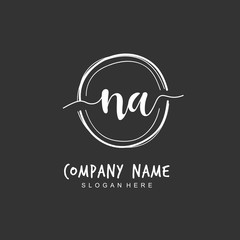 Handwritten initial letter N A NA for identity and logo. Vector logo template with handwriting and signature style.