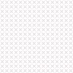 Subtle vector seamless pattern with crossing lines, square grid, mesh, lattice. Simple geometric background. Abstract texture in white and pale pink colors. Delicate ornamental decorative design
