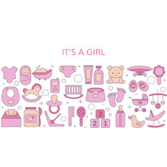 Background with simple baby symbols.