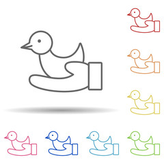 Bird save love in multi color style icon. Simple thin line, outline vector of Peace day icons for ui and ux, website or mobile application