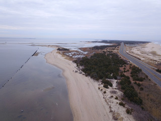 Plage américaine prise avec un drone