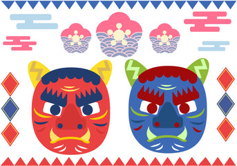 赤鬼青鬼・節分イラストセット