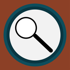 The magnifying glass icon, the search sign for information. A search engine sign, a black simple isolated magnifying glass on a white background. Vector eps illustration.