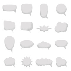 Set of empty speech bubbles with with noise sand texture trendy