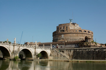 Rome view from the bridge over the Tiber river - Rome - Italy