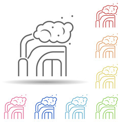Smoke, car, truck in multi color style icon. Simple thin line, outline vector of pollution icons for ui and ux, website or mobile application