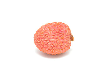 Lychee fruit on white background close up