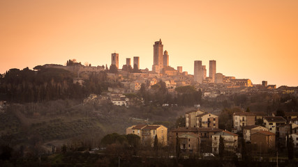 Fototapeta premium San Gimignano at sunrise