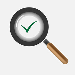 The magnifying glass icon, the search sign for information. A search engine sign, a black simple isolated magnifying glass on a white background. Vector eps illustration.