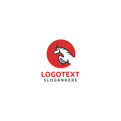 Horse logo design template with  vector icon