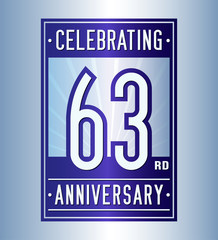 63 years logo design template. Anniversary vector and illustration.