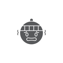 Cold freezing emoticon vector icon symbol emoji isolated on white background