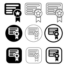 Simple Certificate icon sign design