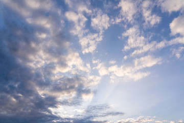 Obraz premium Sky clouds. Beautiful white clouds on blue sky.