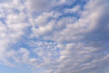 Sky clouds. Beautiful white clouds on blue sky.