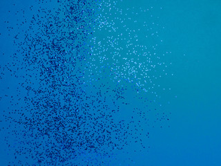 blue glitter shiny classic blue background, trendy color of 2020, copy space