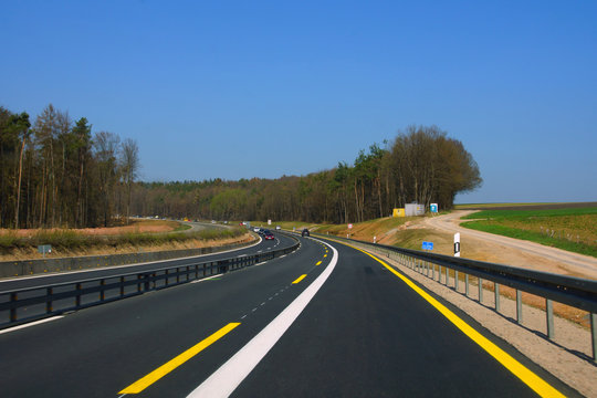 neue Autobahn bei Marktheidenfeld in Baden-W&uuml;rttemberg