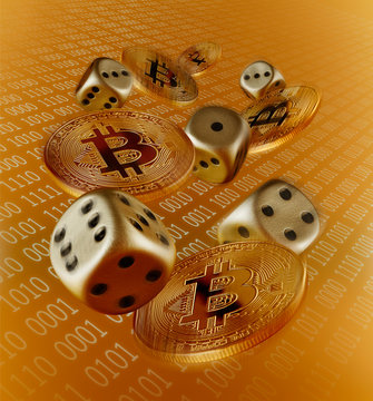 Golden Bitcoins and dice