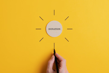 Conceptual image of charity and donation