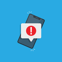 Obraz premium notification on the smartphone screen of an error.