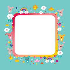 kids frame with cute koala bears © aliasching