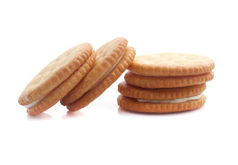 Sandwich cracker on white background