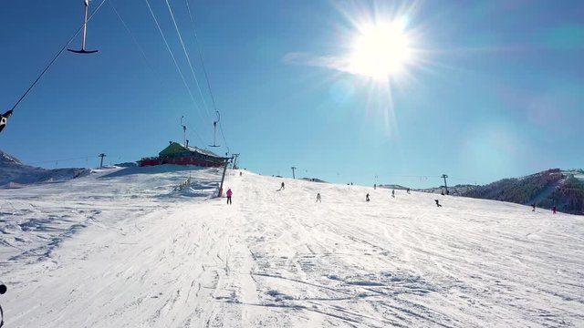 Uludag mountain winter landscape aeriel drone view
