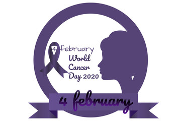 World cancer day concept. 4 February. Template for background, banner, card, poster with text inscription. Vector EPS10 illustration.