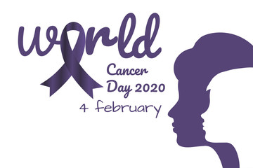 World cancer day concept. 4 February. Template for background, banner, card, poster with text inscription. Vector EPS10 illustration.