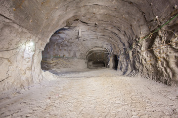 Salt potash mine ore shaft tunnel drift underground