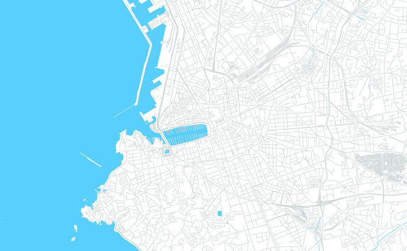 Marseille, France bright vector map