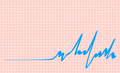 Graphic checkered background. The pulse rate of a person. Medical vector illustration.