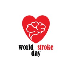 World stroke day design. Vector concept for banners or posters in flat style. Human head in profile view and text template
