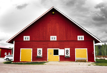 Horse Stable Typical Swedish Architecturenear