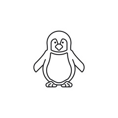 Baby penguin vector line icon